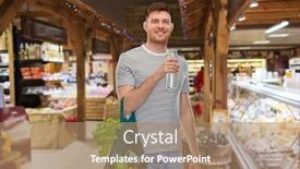  Presentation with food market - Slide deck having sustainability-consumerism-and-eco-friendly background and a coral colored foreground