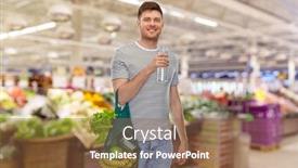  Presentation with eco bag - PPT layouts with sustainability-consumerism-and-eco-friendly background and a tawny brown colored foreground