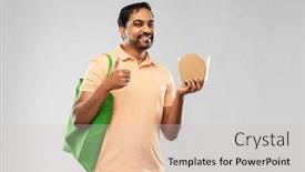  Presentation with eco bag - Amazing slide set having sustainability-consumerism-and-eco-friendly backdrop and a soft green colored foreground