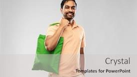  Presentation with eco bag - Presentation theme consisting of sustainability-consumerism-and-eco-friendly background and a light gray colored foreground