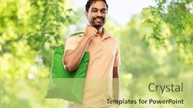  Presentation with eco bag - Slides featuring sustainability-consumerism-and-eco-friendly background and a yellow colored foreground