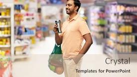  Presentation with reusable cup - Slide deck with sustainability-consumerism-and-eco-friendly background and a lemonade colored foreground