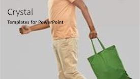  Presentation with eco bag - PPT theme with sustainability-consumerism-and-eco-friendly background and a soft green colored foreground