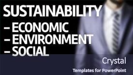  Presentation with solution description - Slide set with sustainability descriptions written background and a tawny brown colored foreground