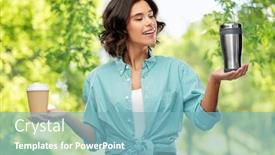  Presentation with eco paper - Audience pleasing PPT theme consisting of sustainability-eco-and-green-living backdrop and a seafoam green colored foreground