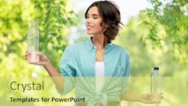  Presentation with eco plastic - Audience pleasing theme consisting of sustainability-eco-and-green-living backdrop and a blonde colored foreground