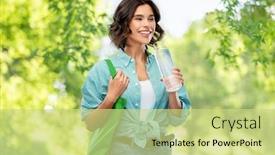  Presentation with eco bag - Cool new PPT theme with sustainability-eco-living-and-people backdrop and a yellow colored foreground