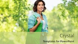  Presentation with eco bag - Presentation theme with sustainability-eco-living-and-people background and a yellow colored foreground