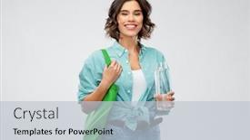  Presentation with eco bag - Cool new PPT theme with sustainability-eco-living-and-people backdrop and a light gray colored foreground