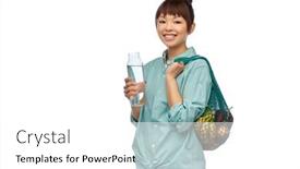  Presentation with eco bag - Theme enhanced with sustainability-eco-living-and-people background and a white colored foreground