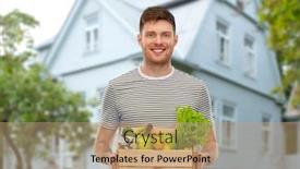  Presentation with eco sustainability - Theme having sustainability-food-shopping-and-eco background and a coral colored foreground