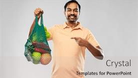  Presentation with eco sustainability - Slide deck enhanced with sustainability-food-shopping-and-eco background and a soft green colored foreground