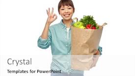  Presentation with eco sustainability - PPT layouts with sustainability-food-shopping-and-eco background and a white colored foreground