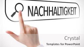  Presentation with sustainability - Colorful presentation theme enhanced with sustainable development economics hands - sustainability in german written backdrop and a white colored foreground