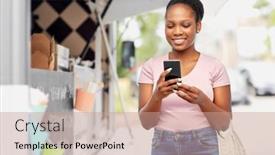  Presentation with eco sustainability - Beautiful PPT theme featuring sustainability-shopping-and-eco-friendly backdrop and a coral colored foreground