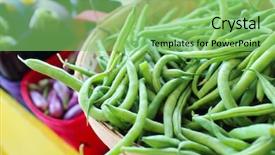  Presentation with sustainable agriculture - Presentation featuring sustainable agriculture - bushel baskets of fresh green background and a seafoam green colored foreground