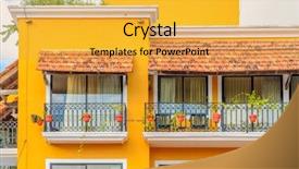  Presentation with apartment buildings - Slide deck consisting of sustainable architecture - modern apartment buildings in playa background and a yellow colored foreground