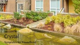  Presentation with apartment buildings - Theme enhanced with sustainable architecture - modern apartment buildings with nice background and a gold colored foreground