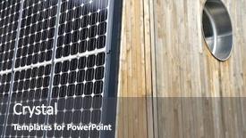  Presentation with green building - Audience pleasing PPT theme consisting of sustainable building - green house backdrop and a dark gray colored foreground