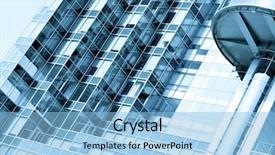  Presentation with glass - Amazing PPT theme having sustainable building - textured glass wall backdrop and a  colored foreground