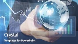  Presentation with hand holding earth - Slides having sustainable business - globe earth in human hand background and a ocean colored foreground