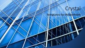  Presentation with skyscraper - Presentation theme having sustainable business - modern blue glass wall background and a light blue colored foreground