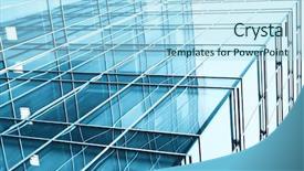  Presentation with skyscraper - Beautiful presentation featuring sustainable business - transparent glass wall of skyscraper backdrop and a light blue colored foreground