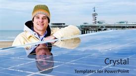  Presentation with solar - Cool new PPT layouts with sustainable city - driver of a solar powered backdrop and a  colored foreground