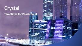  Presentation with high rise building - Audience pleasing slides consisting of sustainable city - perspective view to glass high-rise backdrop and a gray colored foreground