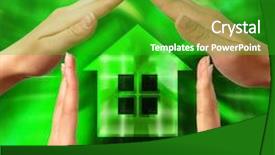  Presentation with sustainable construction - Slide set featuring sustainable construction - conceptual home symbol made background and a shamrock green colored foreground