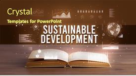  Presentation with sustainable development - Beautiful PPT layouts featuring sustainable-development-inscription-coming-out backdrop and a tawny brown colored foreground