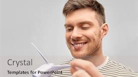  Presentation with energy power - Cool new presentation theme with sustainable-energy-power-and-people backdrop and a soft green colored foreground