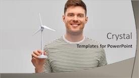  Presentation with power energy - PPT layouts consisting of sustainable-energy-power-and-people background and a light gray colored foreground