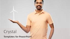  Presentation with power energy - PPT theme with sustainable-energy-power-and-people background and a lemonade colored foreground