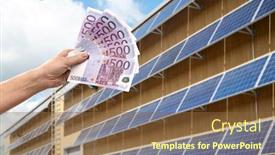  Presentation with hands saving - Cool new presentation theme with sustainable-energy-saving-and-consumption backdrop and a tawny brown colored foreground