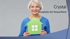  Presentation with ecology - Slide set featuring sustainable homes - home environment and ecology concept background and a light gray colored foreground