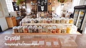  Presentation with plastic packaging - Audience pleasing theme consisting of sustainable plastic packaging free backdrop and a coral colored foreground