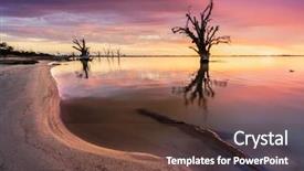  Presentation with sunset - Audience pleasing slide deck consisting of sustinable tourism - beautiful sunset over lake bonney backdrop and a tawny brown colored foreground