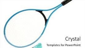  Presentation with white badminton shuttlecock - Audience pleasing presentation consisting of suttle colours - badminton racket and shuttlecock isolated backdrop and a white colored foreground