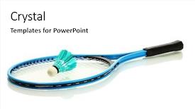  Presentation with white badminton shuttlecock - Amazing theme having suttle colours - badminton racket and shuttlecock isolated backdrop and a white colored foreground