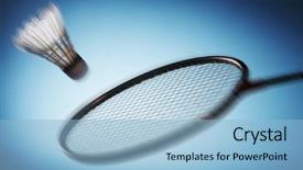  Presentation with badminton - Cool new PPT theme with suttle colours - badminton racket striking shuttlecock backdrop and a  colored foreground