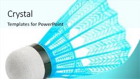  Presentation with plastic - Beautiful theme featuring suttle colours - blue plastic shuttlecock isolated backdrop and a arctic colored foreground