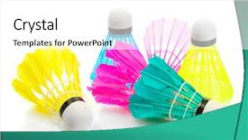  Presentation with bright white - Beautiful theme featuring suttle colours - bright shuttlecocks isolated on white backdrop and a white colored foreground