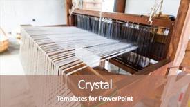  Presentation with old fashioned black and white - Amazing slide set having suttle colours - old shuttleless loom with black backdrop and a coral colored foreground