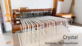  Presentation with black and white old phone - Slide deck enhanced with suttle colours - old shuttleless loom with black background and a soft green colored foreground