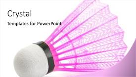  Presentation with pink and white roses - PPT layouts consisting of suttle colours - pink plastic shuttlecock isolated background and a white colored foreground