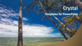  Presentation with queensland - PPT theme featuring suttons beach redcliffe brisbane background and a ocean colored foreground