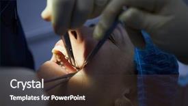  Presentation with dental assistant - Slide deck featuring suture - close-up face of patient background and a tawny brown colored foreground