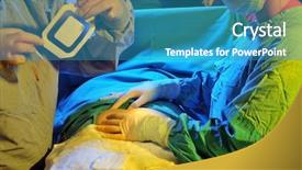  Presentation with suture - Presentation theme having suture - closeup of a medical team background and a teal colored foreground