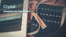  Presentation with custom - Slides featuring suture - cloth samples for custom made background and a ocean colored foreground